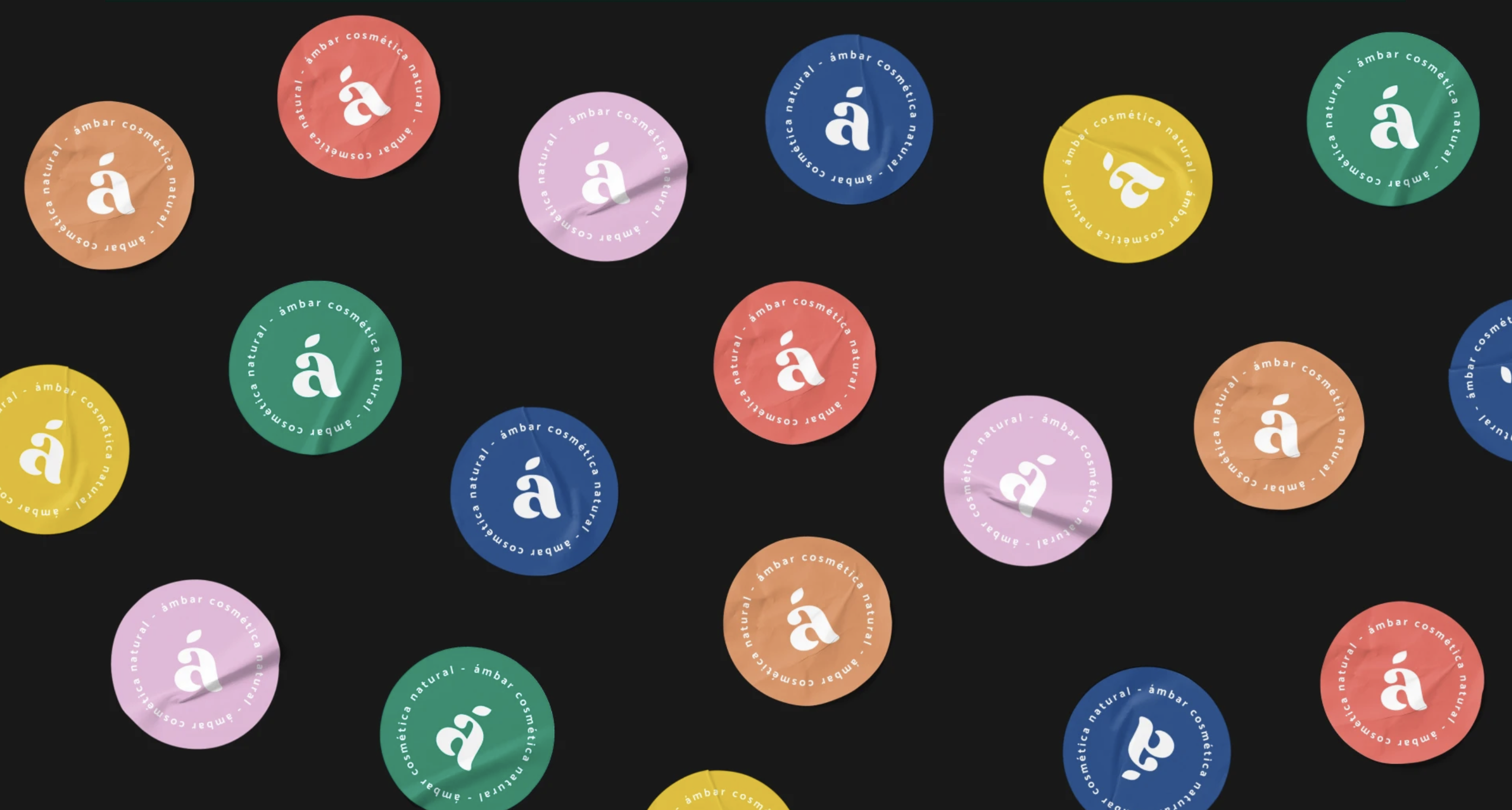Ámbar cosmética natural — branding stickers